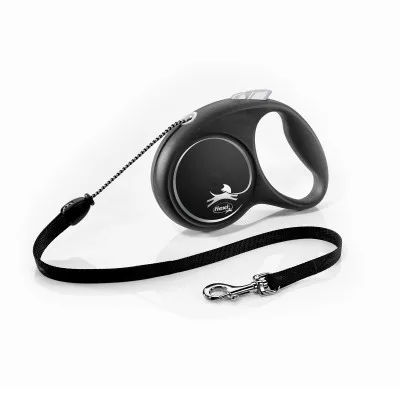 Повідець для собак Flexi Black Design М трос 5 м (чорний) (4000498033401)
