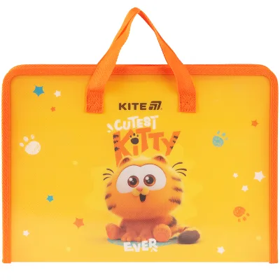 Папка - портфель Kite на блискавці A4 Garfield, 1 відділення (GF25-202)