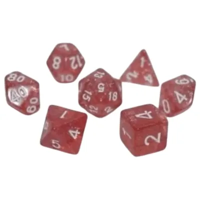 Набір кубиків для настільних ігор Games 7 Days Glitter 7 Dice Set - Coral (g7dglit11)