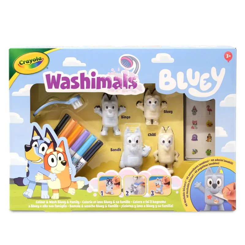 Набір для творчості Crayola Washimals Bluey 4 персонажі, 6 фломастері (74-0253)