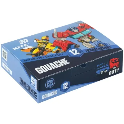 Гуашеві фарби Kite Transformers 12 кольорів 20 мл (TF26-063)