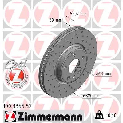 Гальмівний диск ZIMMERMANN 100.3355.52