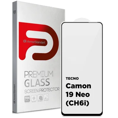 Скло захисне Armorstandart Full Glue TECNO Camon 19 Neo (CH6i) Black (ARM62087)
