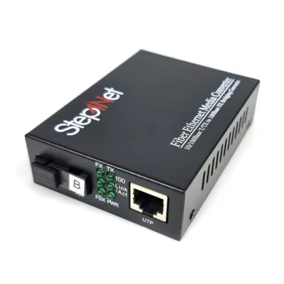 Медіаконвертер 10/100Base-TX to 100Base-FX, SM, 1550nm, SC/PC, 20км Step4Net (MC-R-0,1-1SM-1550nm-20-LFP)