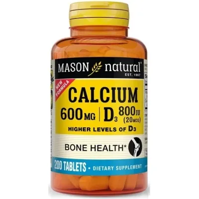Мінерали Mason Natural Кальцій 600 мг з Вітаміном D3 800 МО, Calcium 600 mg з Vitamin D3 800 IU, 2 (MAV17132)