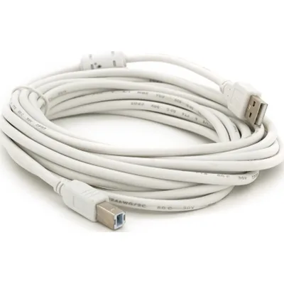 Кабель для принтера USB 2.0 AM/BM 5.0m ferrite white Voltronic (YT-AM/BM-5.0W)