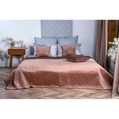Покривало Руно двостороннє VeLour Коричневе 150 х 220 см (360.55_Cappuccino)