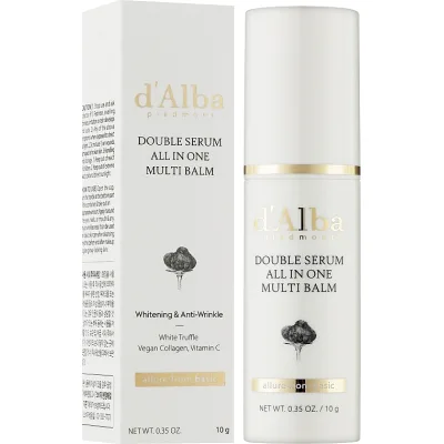 Крем для обличчя D'Alba Double Serum All In One Multi Balm Мультифункціональний антивіковий стік 10 г (8809782555355)