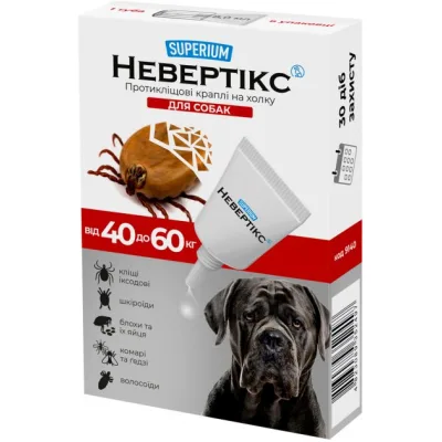 Краплі для тварин Superium Nevertix Протикліщові для собак від 40 кг (9140)