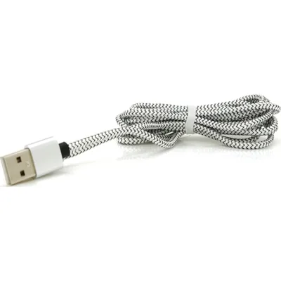 Дата кабель USB 2.0 to Lightning 2.0m 2A magnetic nylon silver PiPo (18169)