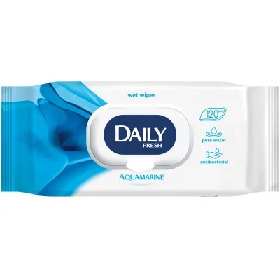Вологі серветки Daily Fresh універсальні з клапаном 120 шт. (4823071642322)