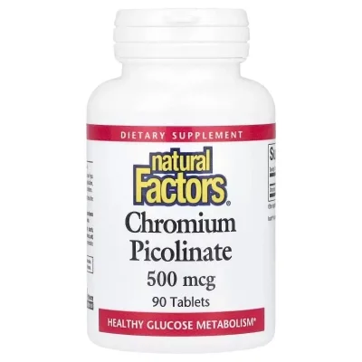 Вітамінно-мінеральний комплекс Natural Factors Хром Піколінат, 500 мкг, Chromium Picolinate, 90 таблеток (NFS-01637)