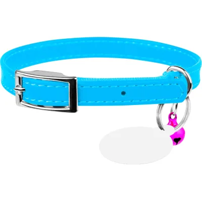 Нашийник для тварин WAUDOG Glamour з QR паспортом Д 22-30 см блакитний (32482)