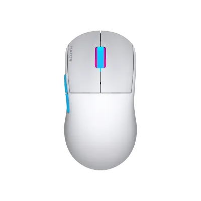 Мишка Hator Quasar 2 Pro Wireless/Bluetooth/USB White/Cyan (HTM561WC)