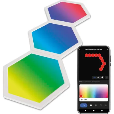 Світильник EMOS ZIW223R HEXAGON 3шт. 1,8 Вт, RGBIC, WIFI (ZIW223R)