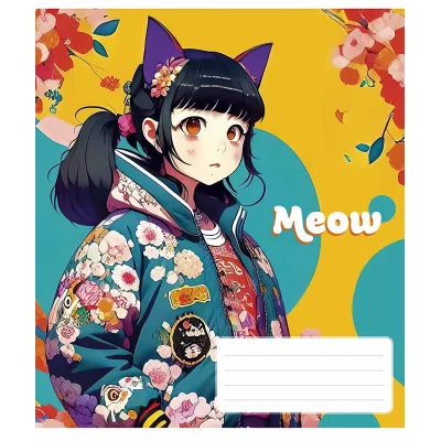 Зошит Школярик Kawaii 48 аркушів клітинка (048-3302K)