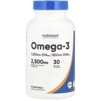 Вітамінно-мінеральний комплекс Nutricost Омега-3, Омега-3, 90 м'яких капсул (NCS57421)