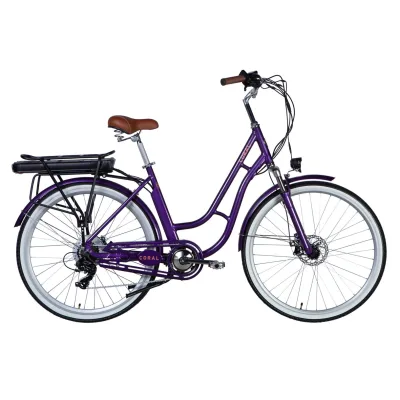 Електровелосипед Dorozhnik 28" eCORAL DD FR рама-19" 48B 13А*г 500Вт 2026 фіолетово-синій (ELB-D-28-116)