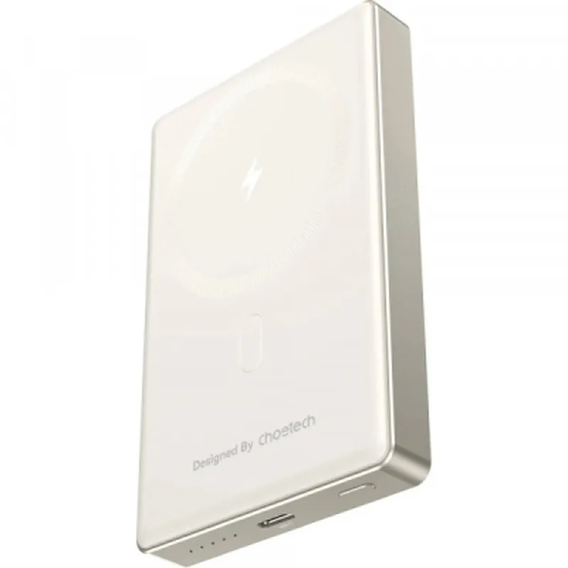Батарея універсальна Choetech Magnetic Wireless 10000mAh 20W, PD, Qi-15W, USB-C In/Out Ultra-thin, Beige (B739-CCCWH)