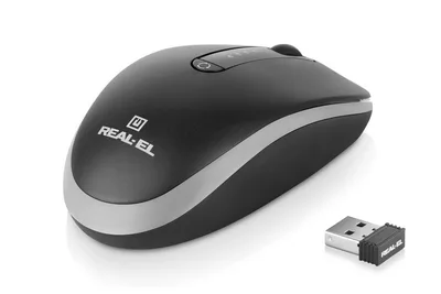 Мишка REAL-EL RM-455W Wireless/Bluetooth Black/Gray (EL123200047)