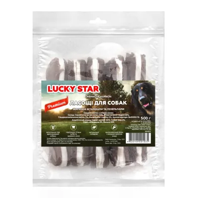 Ласощі для собак Lucky Star Сендвіч з качки та пресованої кістки 500 г (4820144201035)