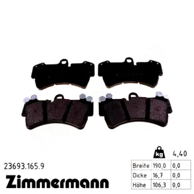 Гальмівні колодки ZIMMERMANN 23693.165.9