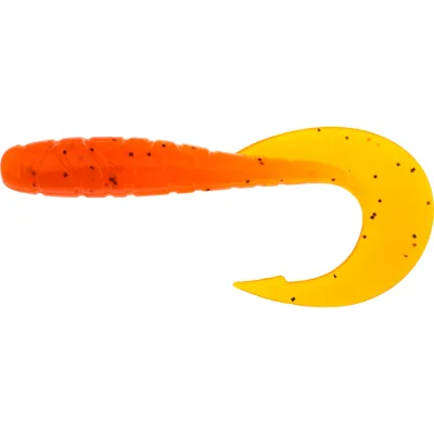 Силікон рибальський FishUP Mighty Grub 3.5" 049 - Pumpkin Orange/Black (7 шт/уп) (1864.04.26)