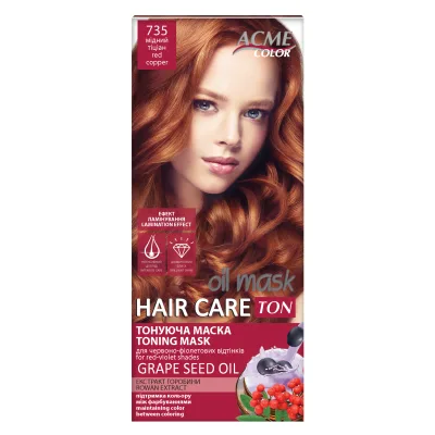 Відтінковий бальзам Acme Color Hair Care Ton Oil Mask 735 - Мідний тиціан (4820197009442)
