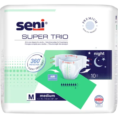 Підгузки для дорослих Seni Super Trio Medium 75-110 см 10 шт (5900516803476)