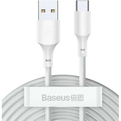 Дата кабель USB 2.0 AM to USB-C 1.5m 5A Simple WisdomKit (2PCS) white Baseus (TZCATZJ-02)