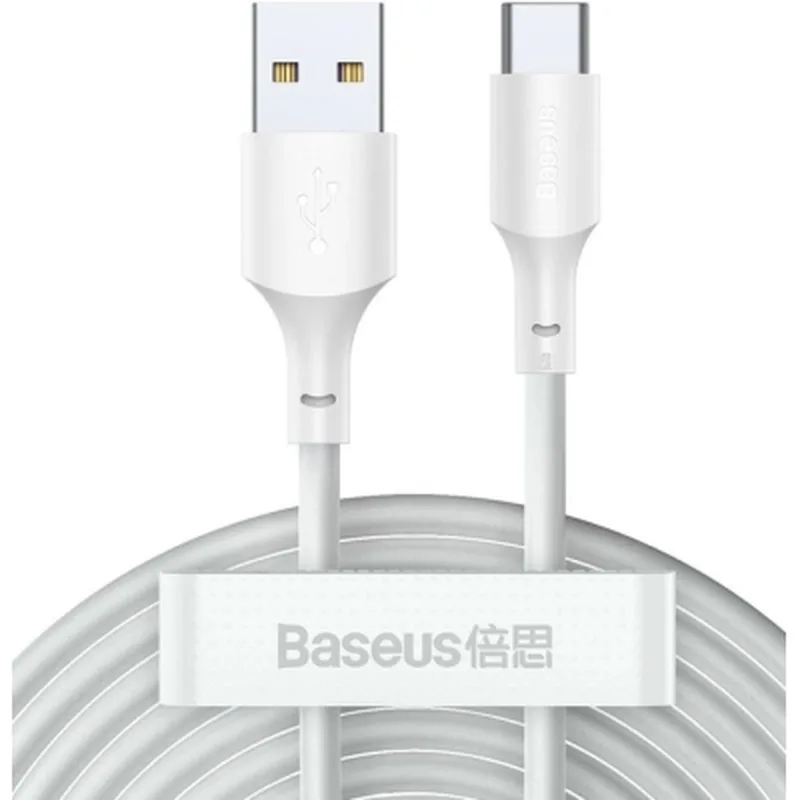 Дата кабель USB 2.0 AM to USB-C 1.5m 5A Simple WisdomKit (2PCS) white Baseus (TZCATZJ-02)