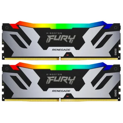Модуль пам'яті для комп'ютера DDR5 32GB (2x16GB) 6400 MHz Renegade Silver RGB Kingston Fury (ex.HyperX) (KF564C32RSAK2-32)