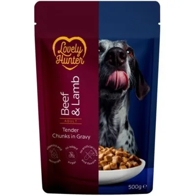 Вологий корм для собак Lovely Hunter Adult Beef & Lamb 500 г (LHU70475)