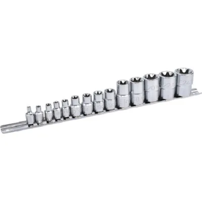 Набір торцевих головок Toptul TORX на планці 1/4"-1/2" E4-E24 14шт. (GAAR1402)