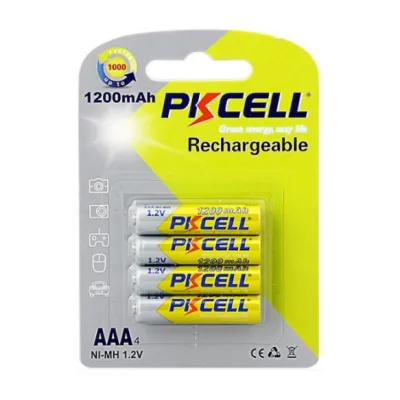 Акумулятор PkCell AAA R03 1200mAh 1.2V NiMH Rechargeable Battery, 4шт/бл (PC/AAA1200-4B)