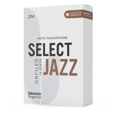 Тростина для саксофона D'Addario Organic Select Jazz - Alto Sax Unfiled 2M - 10 Pack (ORRS10ASX2M)