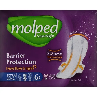 Гігієнічні прокладки Molped SuperNight Extra Long 32 см 6 шт. (8690536806812)