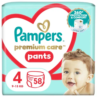 Підгузки Pampers Premium Care Pants Maxi Розмір 4 58 шт (8001090759993)
