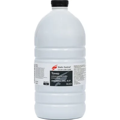 Тонер Okidata 3 (Glossy) 1кг black фасовка Static Control (OKIUNIV3-1KG-K-P)
