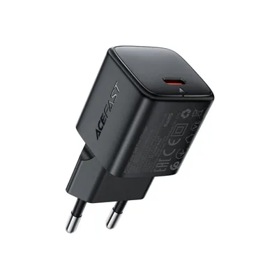 Зарядний пристрій Acefast USB-C 30W GaN + cable USB-C black (6974316285175)