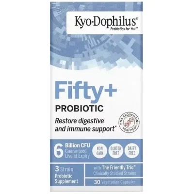 Вітамінно-мінеральний комплекс Kyolic Пробіотик, 6 млрд КУО, Kyo-Dophilus, Fifty+Probiotic, 6 Billion CFU, 30 вегет (WAK62043)