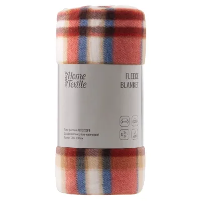 Плед Ardesto Fleece 100% поліестер, клітинка, біло-коричневий 130х160 см (ART0720PB)