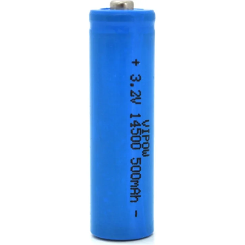 Vipow 14500 LiFePO4 TipTop, 500mAh, 3.2V, Blue Q50/500 (IFR14500-500mAhTT)