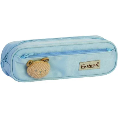 Пенал Cool For School 2 відділення з аплікацією Блакитний (CF6885-lt.blue)