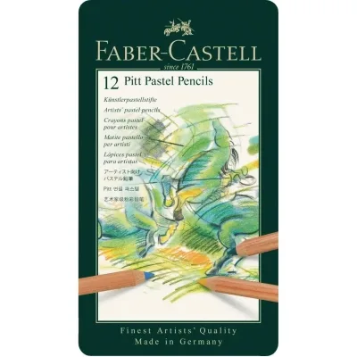 Пастель Faber-Castell Pitt Pastel олівці, металева коробка, 12 кольорів (112112) (15431)
