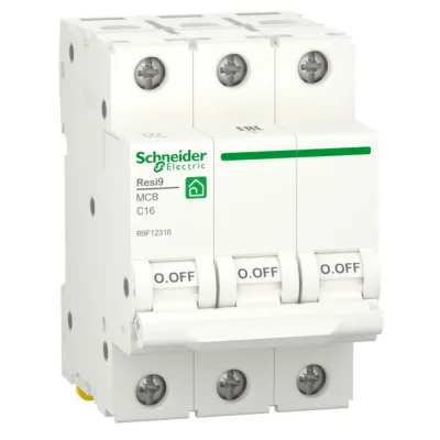 Автоматичний вимикач Schneider Electric RESI9 6kA 3P 16A C (R9F12316)