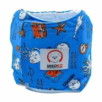 Підгузки для тварин MISOKO&CO багаторазові для кобелів, з восьминогом, XXL 1 шт. блакитні (HAINMSK63958)