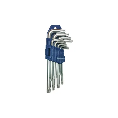 Ключ Стандарт TORX Г-подібний з отвором 9шт. (TKS0901)