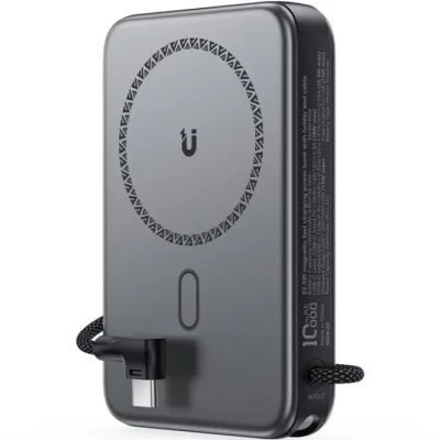 Батарея універсальна Acefast Magnetic Wireless 10000mAh, 22.5W, PD, QC/3.0, QI 15W, M24, Metal Gray (6974316284871)