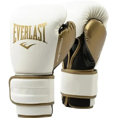 Боксерські рукавички Everlast PowerLock Boxing Training Gloves P00003051 білий, золотий 16 унцій (009283620134)